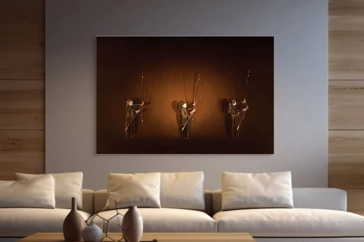3 ARCHERS WITH PASTEL OVERLAY in a Lounge Room Mockup