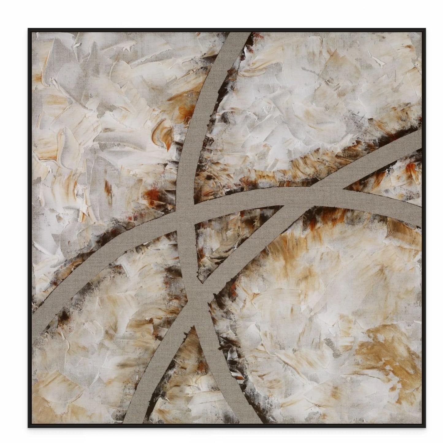 CROSS ROADS OF LIFE I (A) with Black Oak Floating Frame