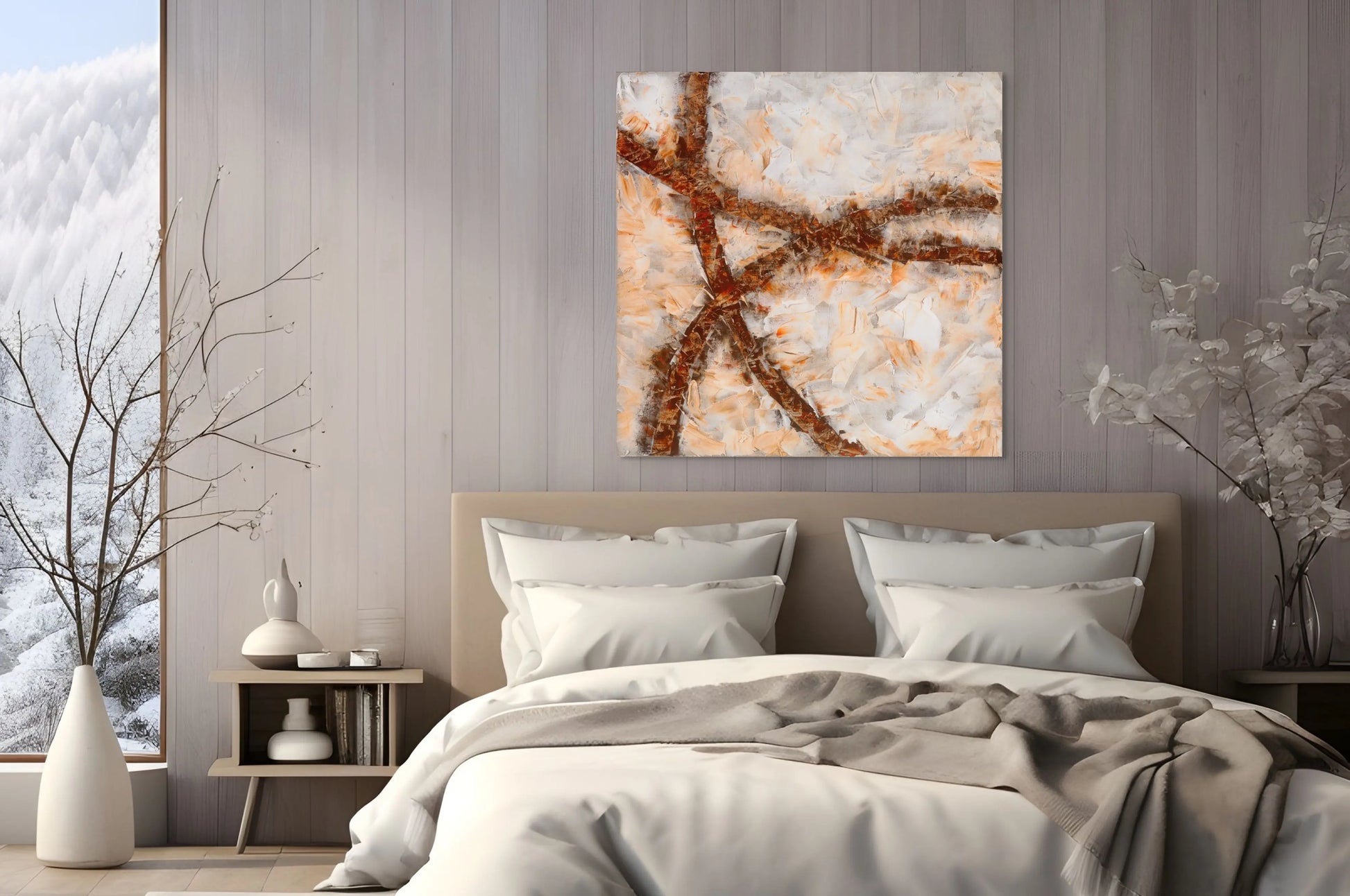 CROSS ROADS OF LIFE I (D) in a Bedroom Mockup