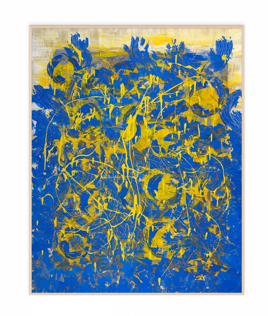 DANCING THROUGH THE POOL OF JOY with Natural Maple Floating Frame