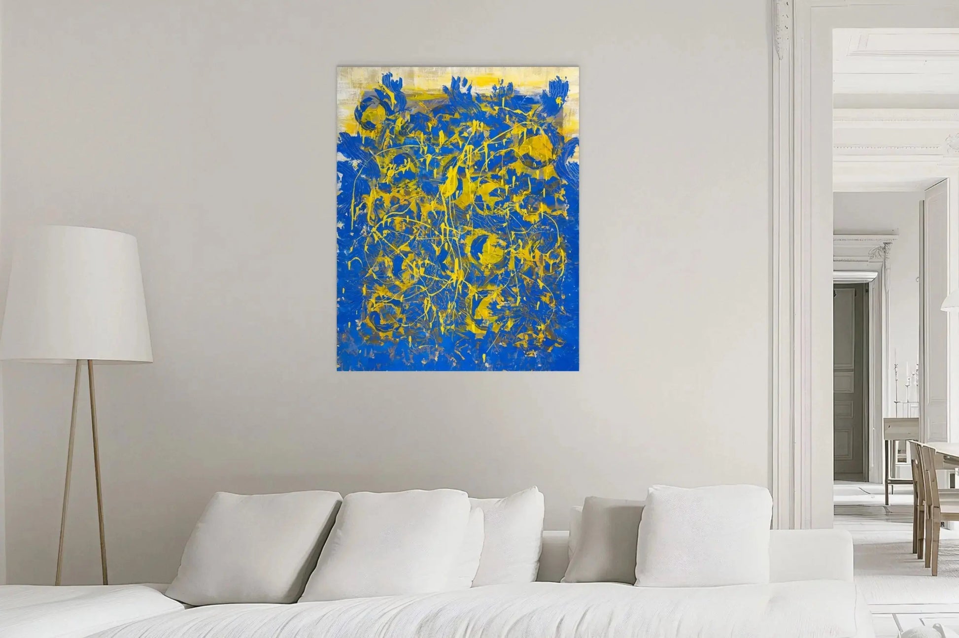 DANCING THROUGH THE POOL OF JOY in a White Room Mockup