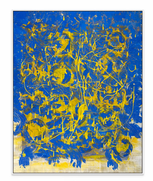 DANCING THROUGH THE POOL OF JOY with White Maple Floating Frame