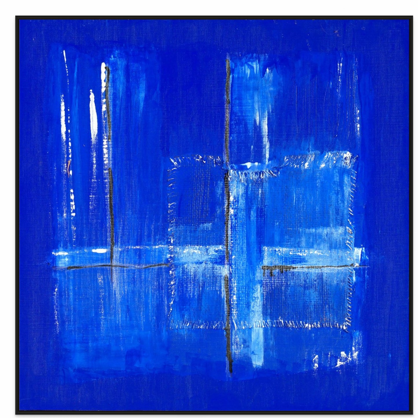 FABRIC OF LIFE IV with Black Oak Floating Frame