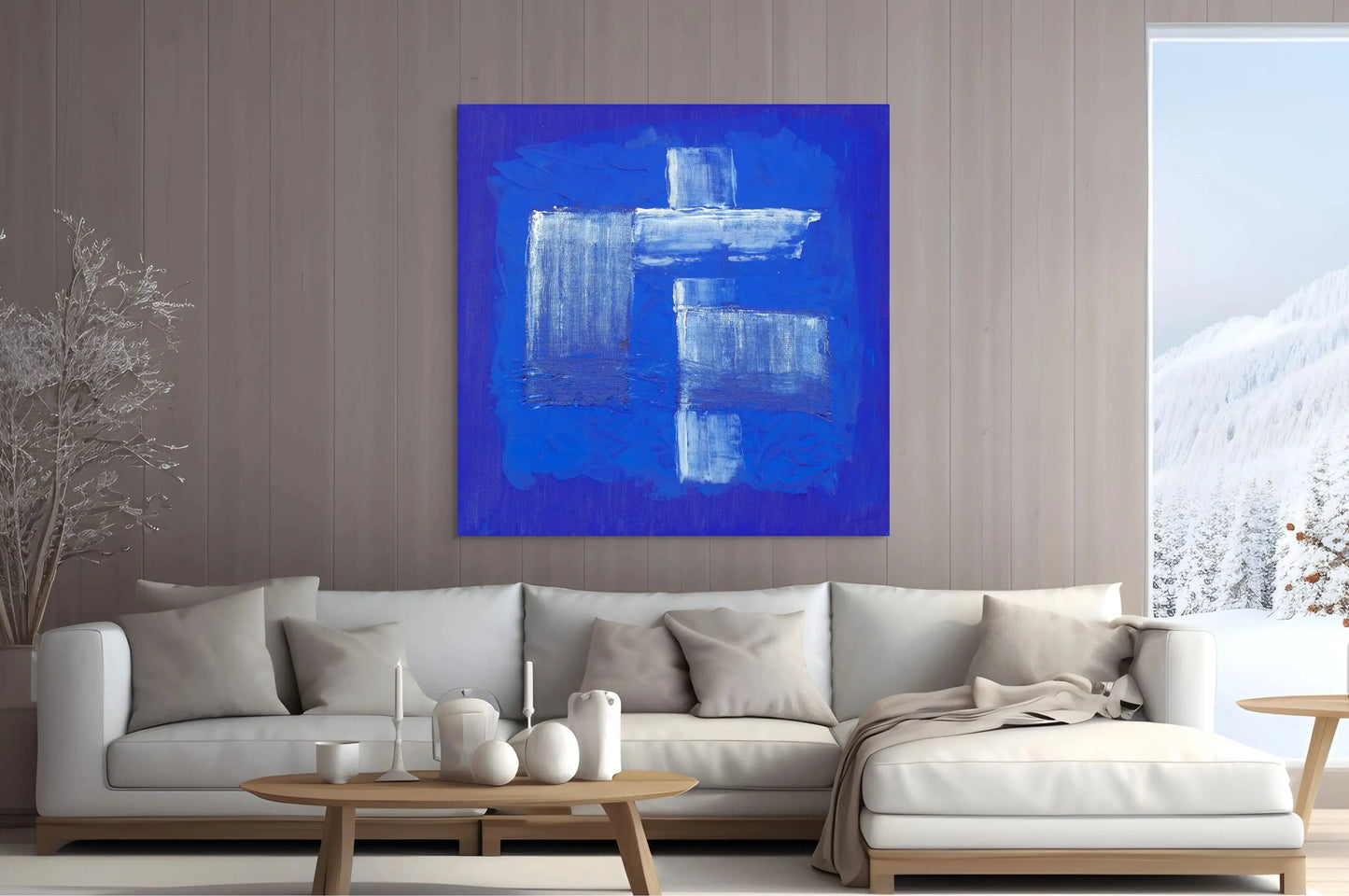 FABRIC OF LIFE III in a Lounge Room Mockup