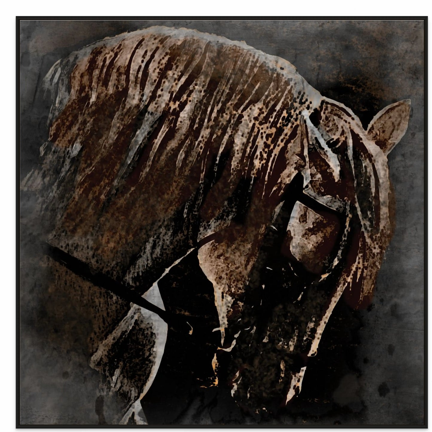 GENTLE FRIEND with Black Oak Floating Frame