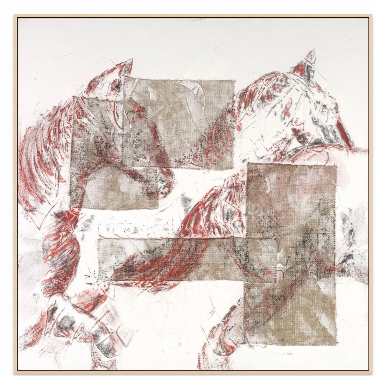 RUNNING HERD I with Natural Maple Floating Frame