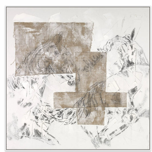 RUNNING HERD II - with White Maple Floating Frame